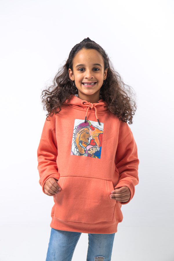 Hoody Kids  with Sleeves Stripe comes in Black. - Image 5