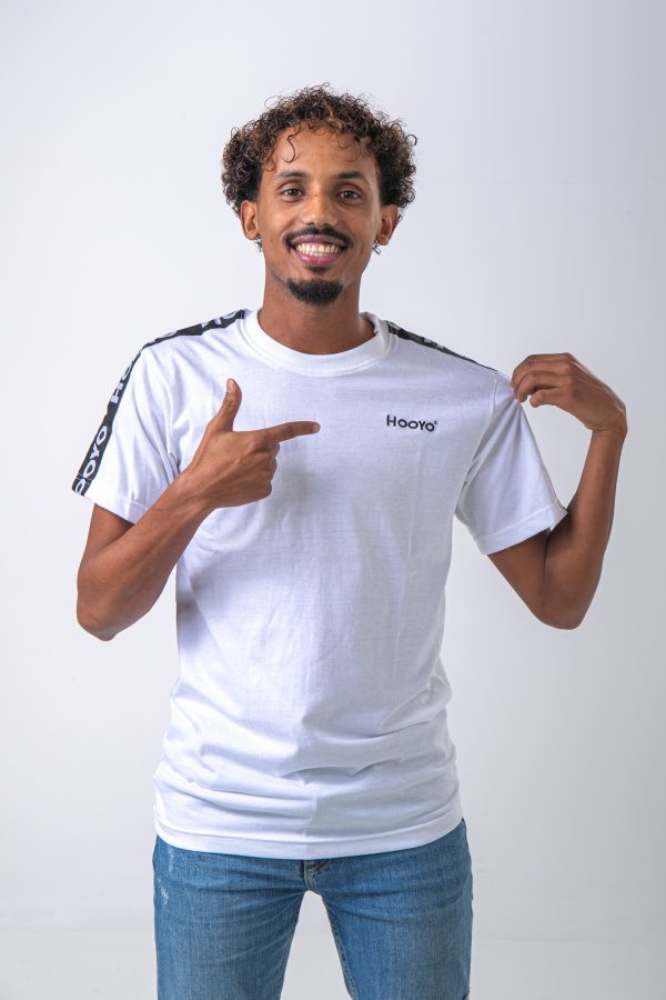 Hooyo Sleeves Stripe T-shirt Man White - Image 11