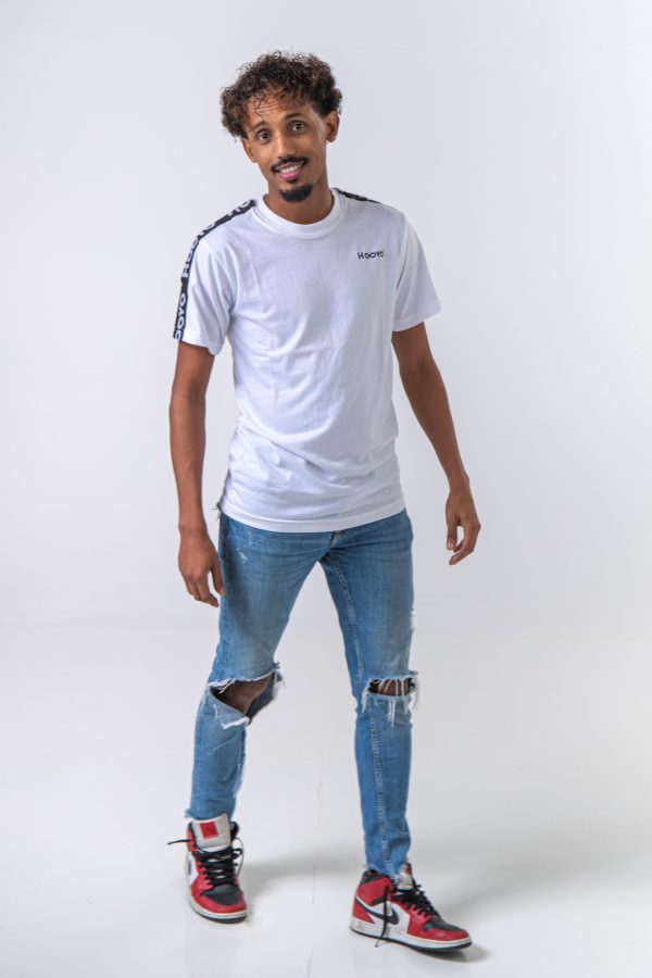 Hooyo Sleeves Stripe T-shirt Man White - Image 13